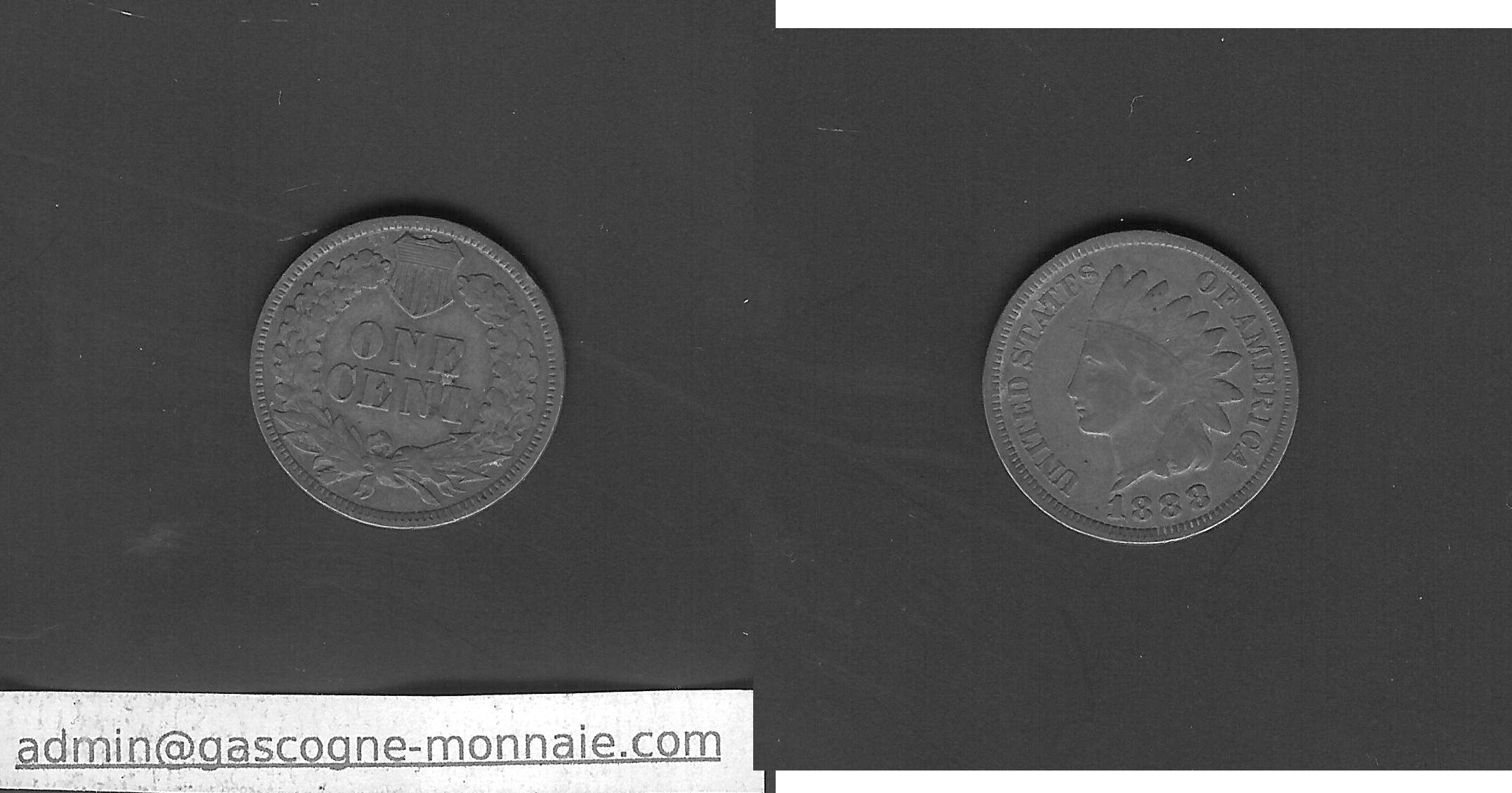Etats- Uni tete Indien cent 1888 TTB
